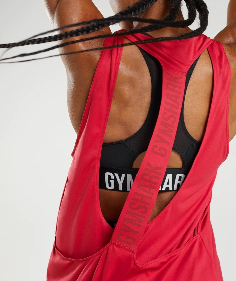 Women's Gymshark Training Brandmark Tanks Red | CA 3N5A16